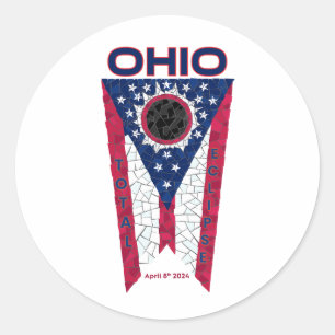 Autocollant rond Ohio Total Eclipse