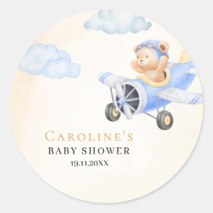 Autocollant rond Ours volant & Nuages Bearly Wait