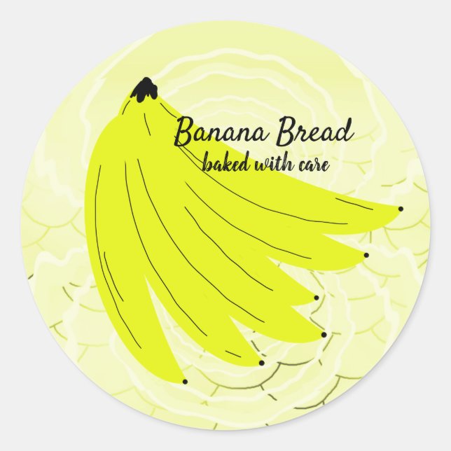 Autocollant rond pain de banane fait maison (Devant)