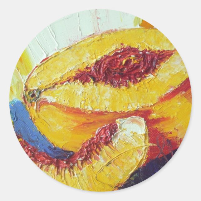 Autocollant rond pêche (Devant)