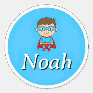 Autocollant rond personnalisable avec le nom de l'