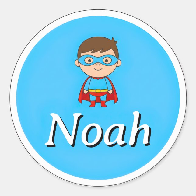 Autocollant rond personnalisable avec le nom de l' (Devant)