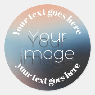 Autocollant rond personnalisé avec photo et texte