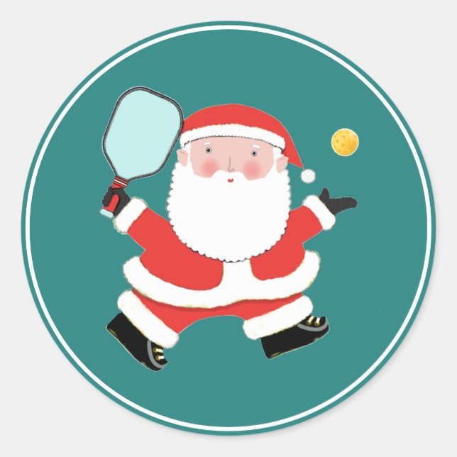 Autocollant rond Pickleball Christmas Classic (Devant)
