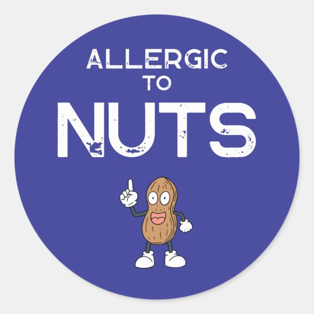 Autocollant rond pour allergie aux noix (Devant)