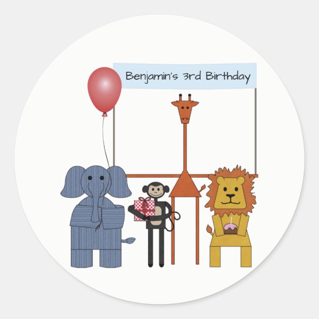 Autocollant Rond pour une Fête d'Anniversaire sur  (Devant)