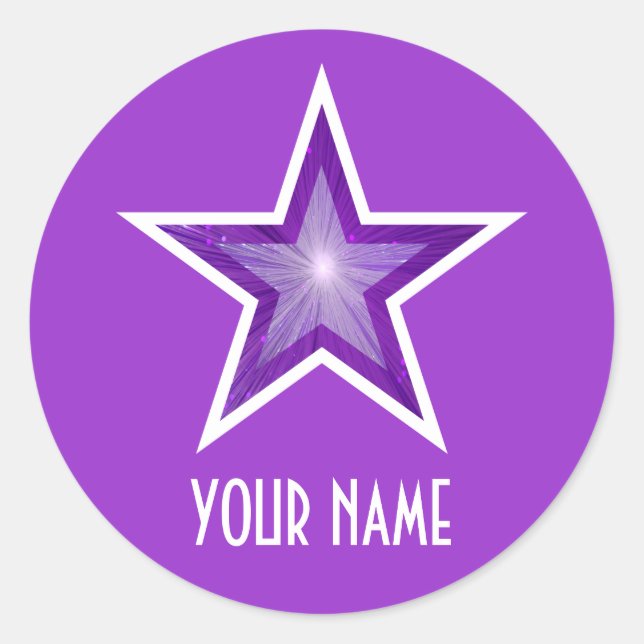 Autocollant rond Purple Star 'Name' violet violet (Devant)