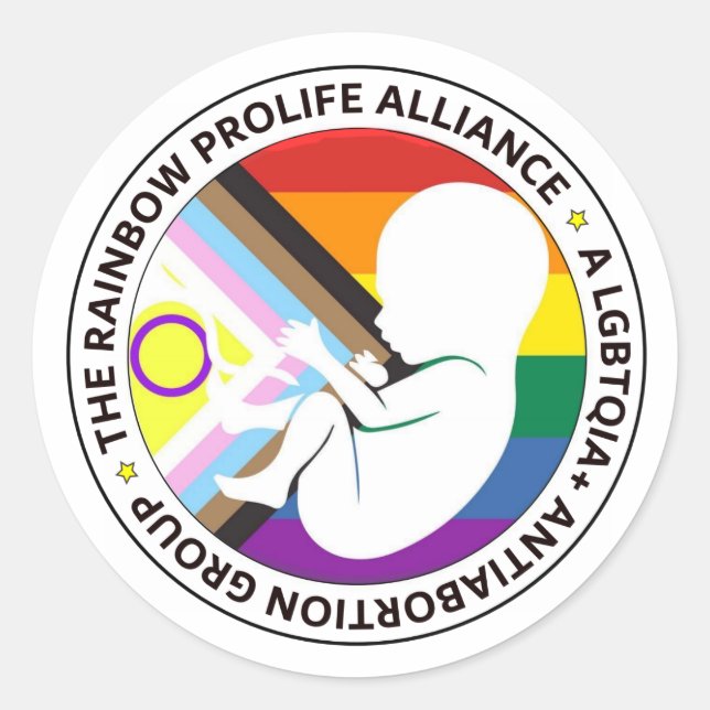 Autocollant rond Rainbow ProLife Alliance (Devant)