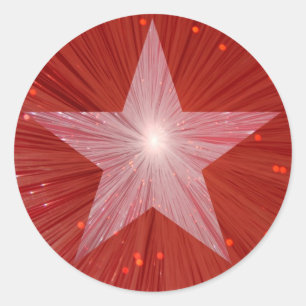 Autocollant rond Red Star