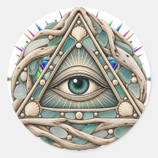 Autocollant rond Sea Glass Eye 3in