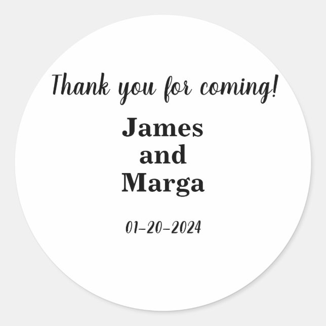 Autocollant rond simple et classique (Devant)