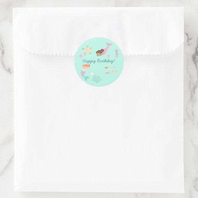 Autocollant rond Sirène 1,5" (Sac)