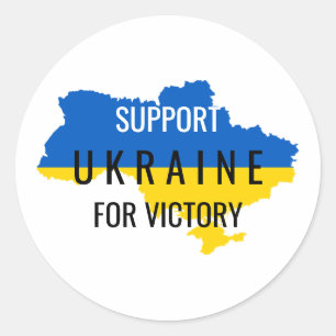 Autocollant rond Superposez Soutien à l'Ukraine po