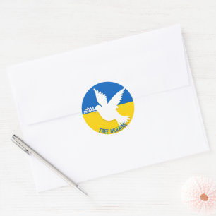Autocollant rond Ukraine libre