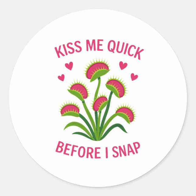 Autocollant Rond Vénus Flytrap Kiss Me Quick (Devant)