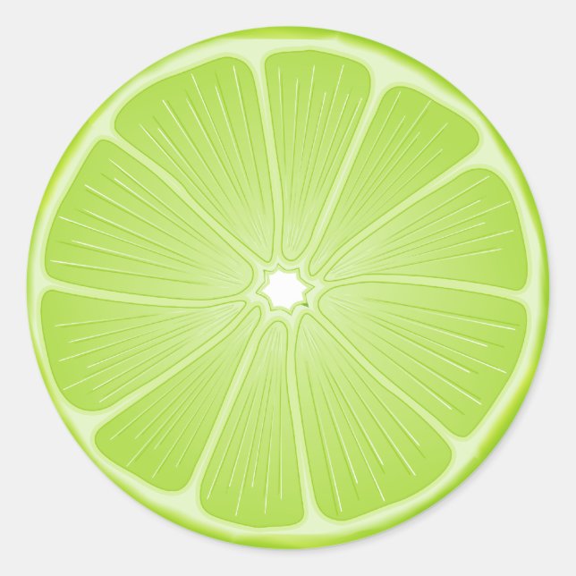 Autocollant rond vert citron pour s'amuser l'été (Devant)