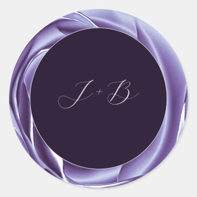 Autocollant rond violet rose métallisé (Devant)