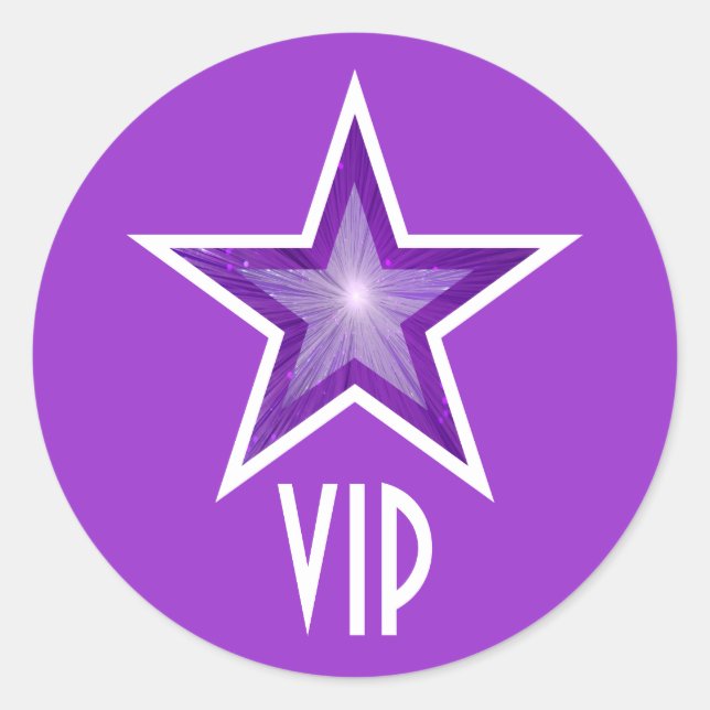 Autocollant rond VIP violet Star (Devant)