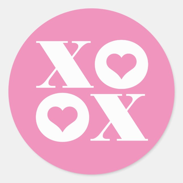 autocollant rond xoxo pour la Saint-Valentin (Devant)