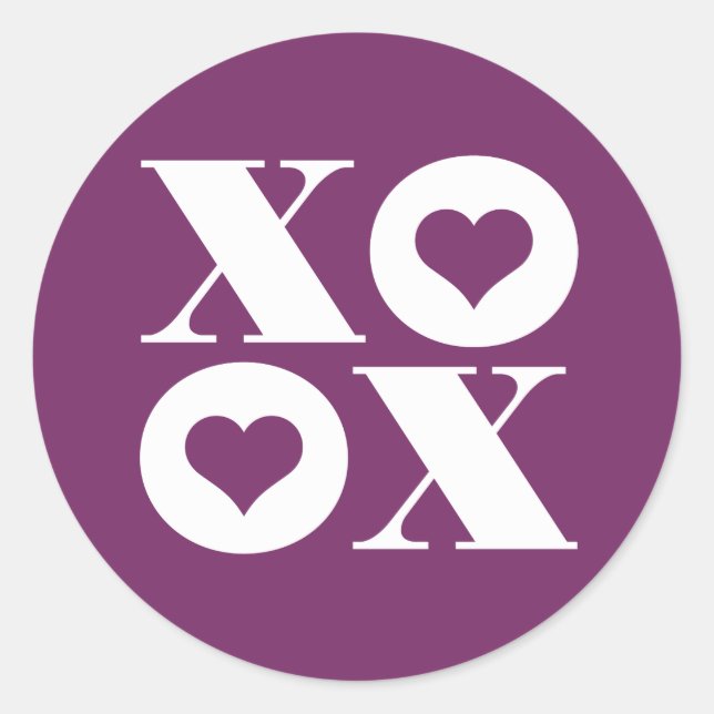 autocollant rond xoxo pour la Saint-Valentin (Devant)