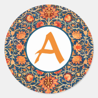 AUTOCOLLANT RONDE PERSONNALISÉE INITIALE William M