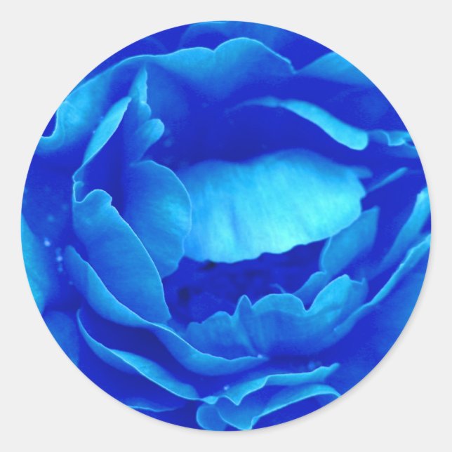 Autocollant Rose bleu - personnalisable (Devant)