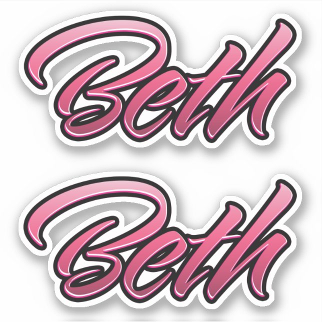 Autocollant rose décoloré Beth Stickerset (Devant)