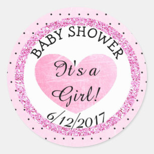 Autocollant rose et B manque de Baby shower