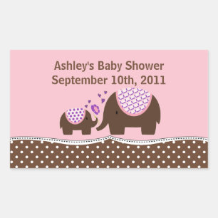 Autocollant rose et Brown de baby shower