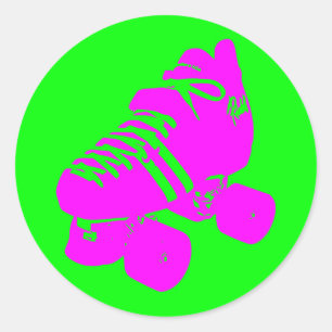 Autocollant rose et vert de patin de Derby de