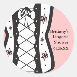 Autocollant rose mariage lingerie corset vintage