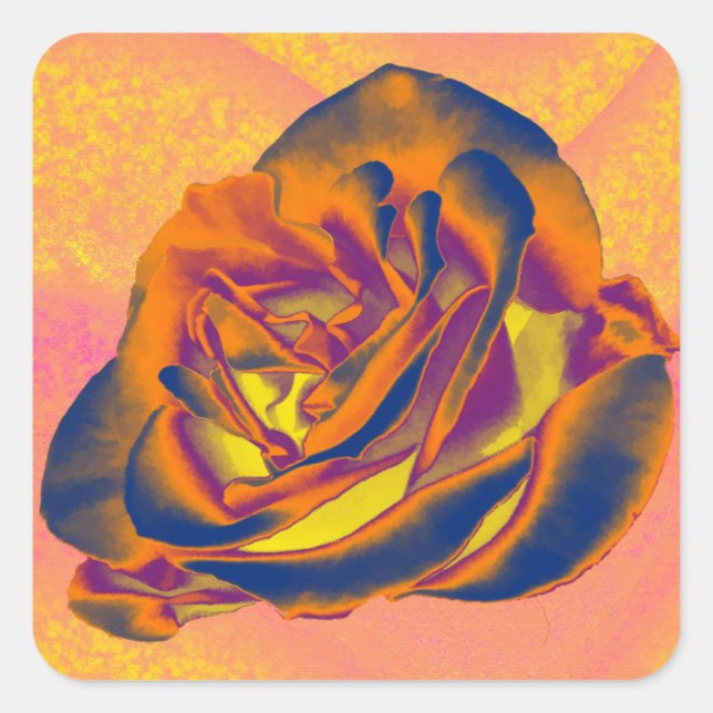 Autocollant Rose orange (Devant)