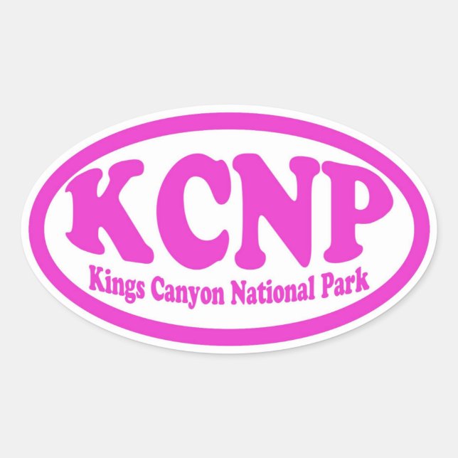 Autocollant rose ovale du parc national Kings Cany (Devant)