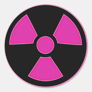 Autocollant rose radioactif