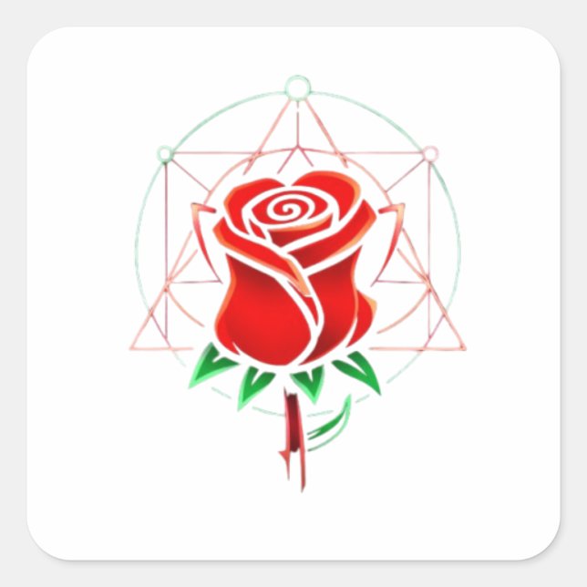 Autocollant Rose Rejetée Transparent (Devant)