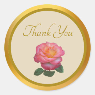 Autocollant Rose Rose Merci