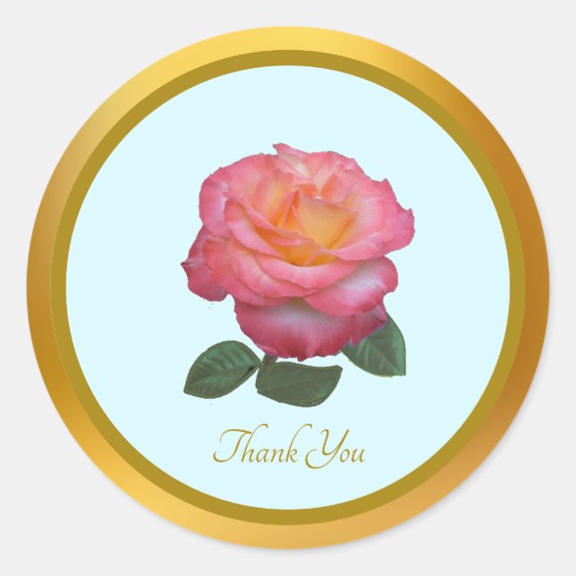 Autocollant Rose Rose Merci (Devant)