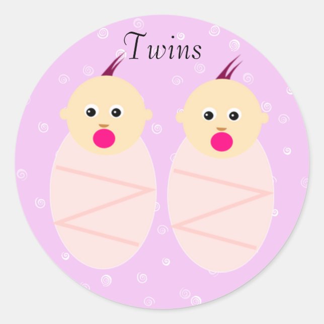 Autocollant rose Twin Girls (Devant)