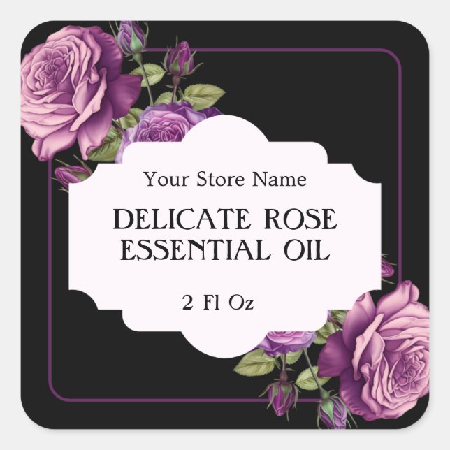Autocollant Rose violet Étiquette (Devant)