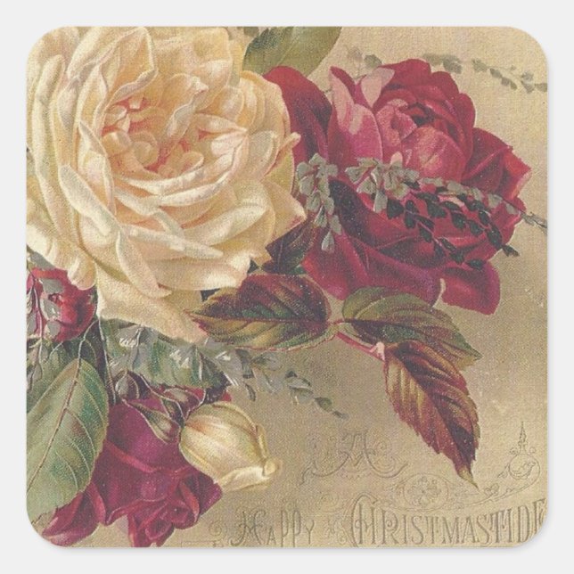 Autocollant Roses de Noël Victoriennes (Devant)