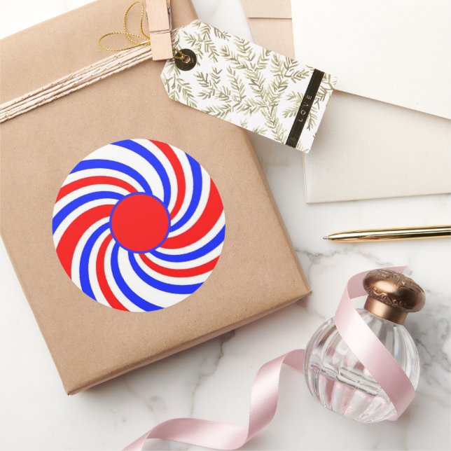 Autocollant Rouge, Blanc et Bleu (Cadeaux)