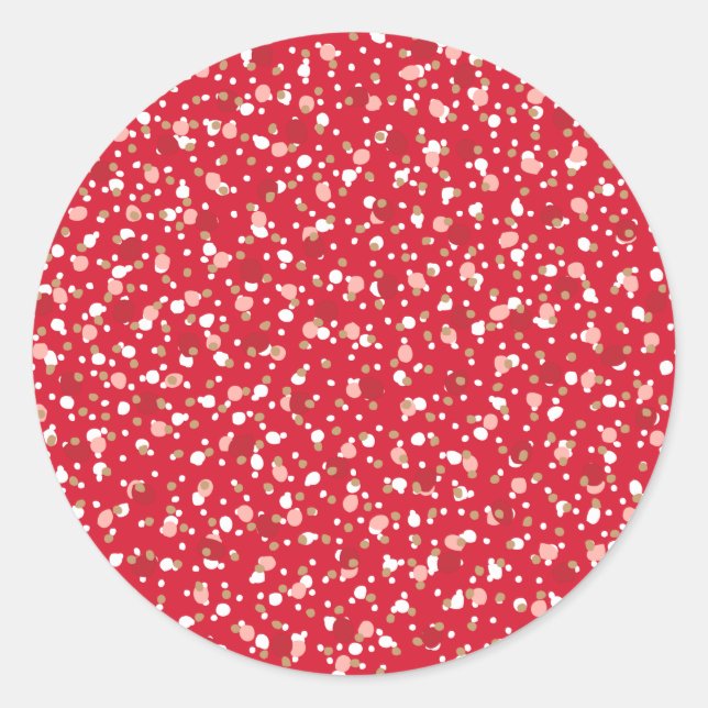 Autocollant rouge de paillettes de vacances (Devant)