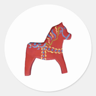 Autocollant rouge du cheval #1 de Dala