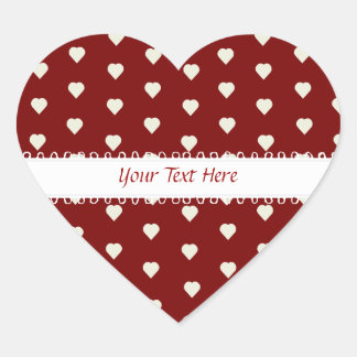 Autocollant rouge et blanc de coeur