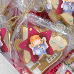 autocollant rouge étoile de l'ange de Noël