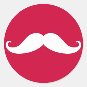 Autocollant rouge Mustache Valentine