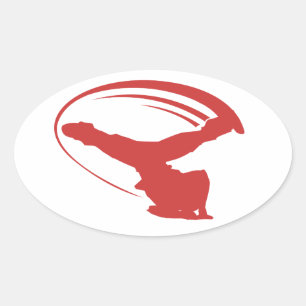 Autocollant rouge style moulin à vent