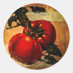Autocollant rouge vintage de tomates