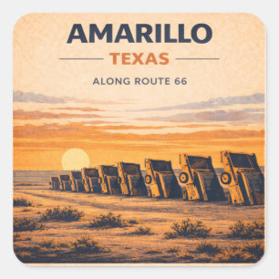 Autocollant Route 66 Amarillo Sunset Highway Cadea