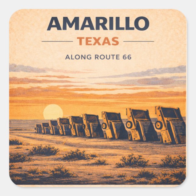 Autocollant Route 66 Amarillo Sunset Highway Cadea (Devant)